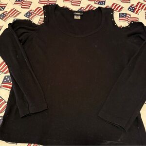 Black Cold Shoulder Top Jerry Bs Bike Shop SIZE 1X